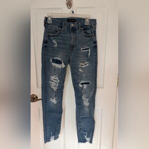 Aeropostale high rise jegging distressed skinny jeans